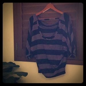 Splendid, purple and black striped shirt.